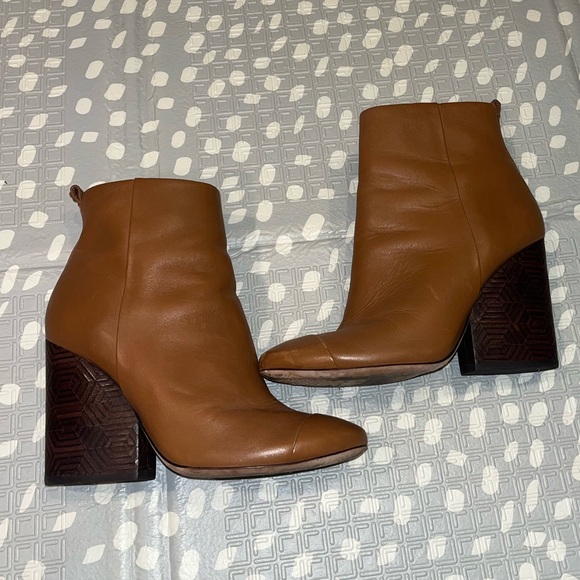 Tory Burch Tan Leather Ankle Boots - Picture 2 of 11